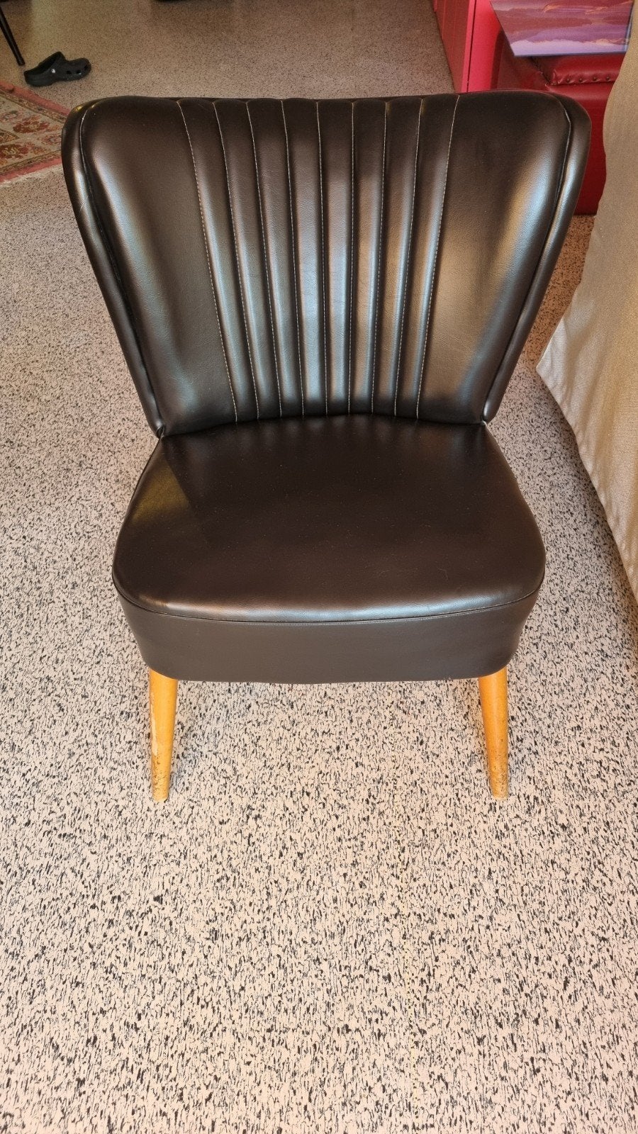 Vintage cocktailstoel, Gebruikt, Bruin, Vintage, Klassiek, Eén