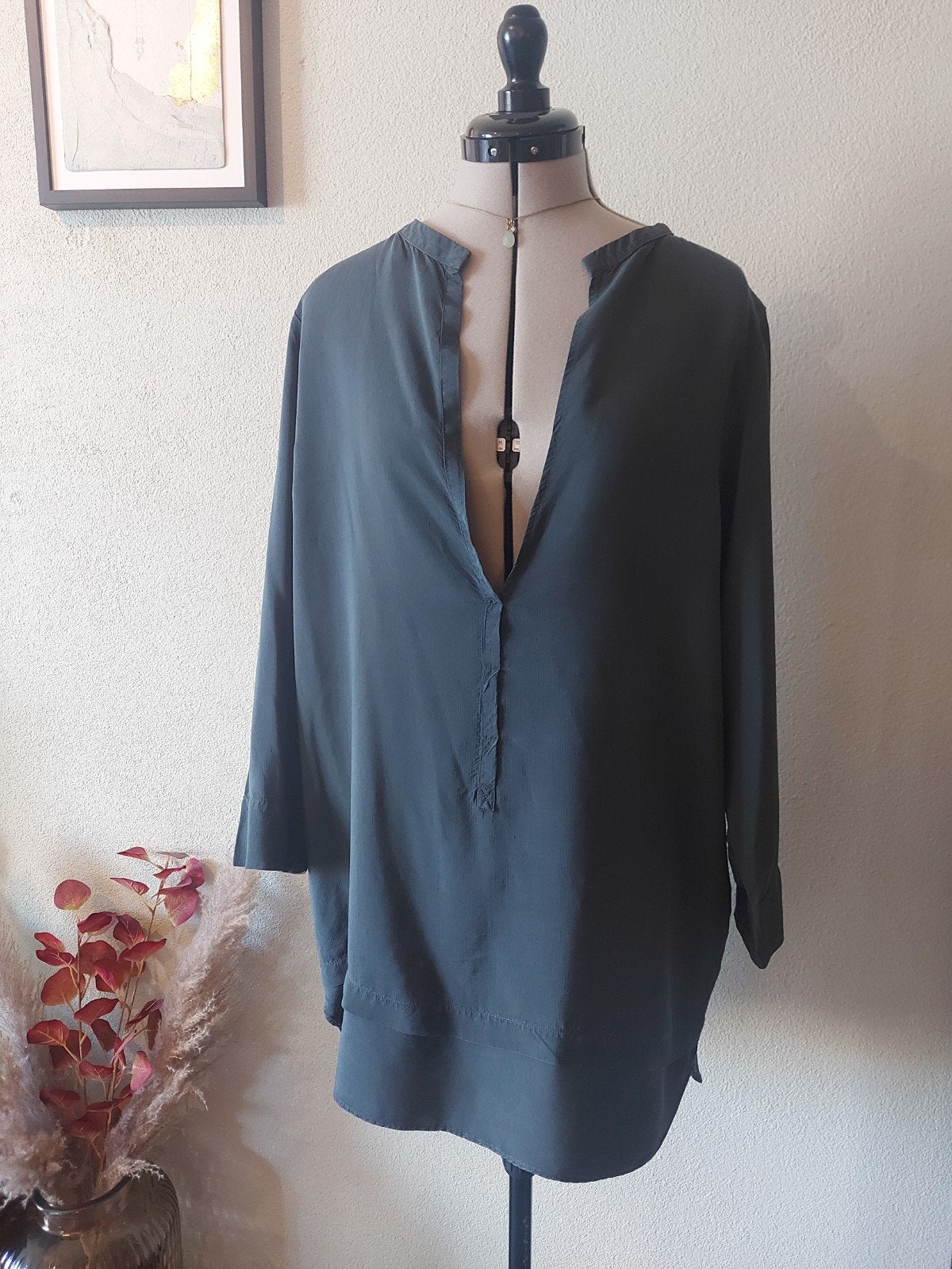 Humanoid Dennengroene Tuniek - Cupro/Viscose - Maat L, Humanoid, Verzenden, Maat 42/44 (L), Zo goed als nieuw
