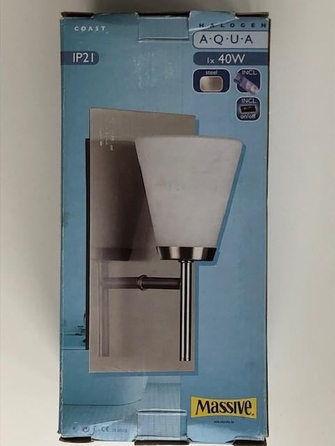 Wandlamp Massive Coast Aqua, Ophalen of Verzenden, Nieuw, Glas, Modern