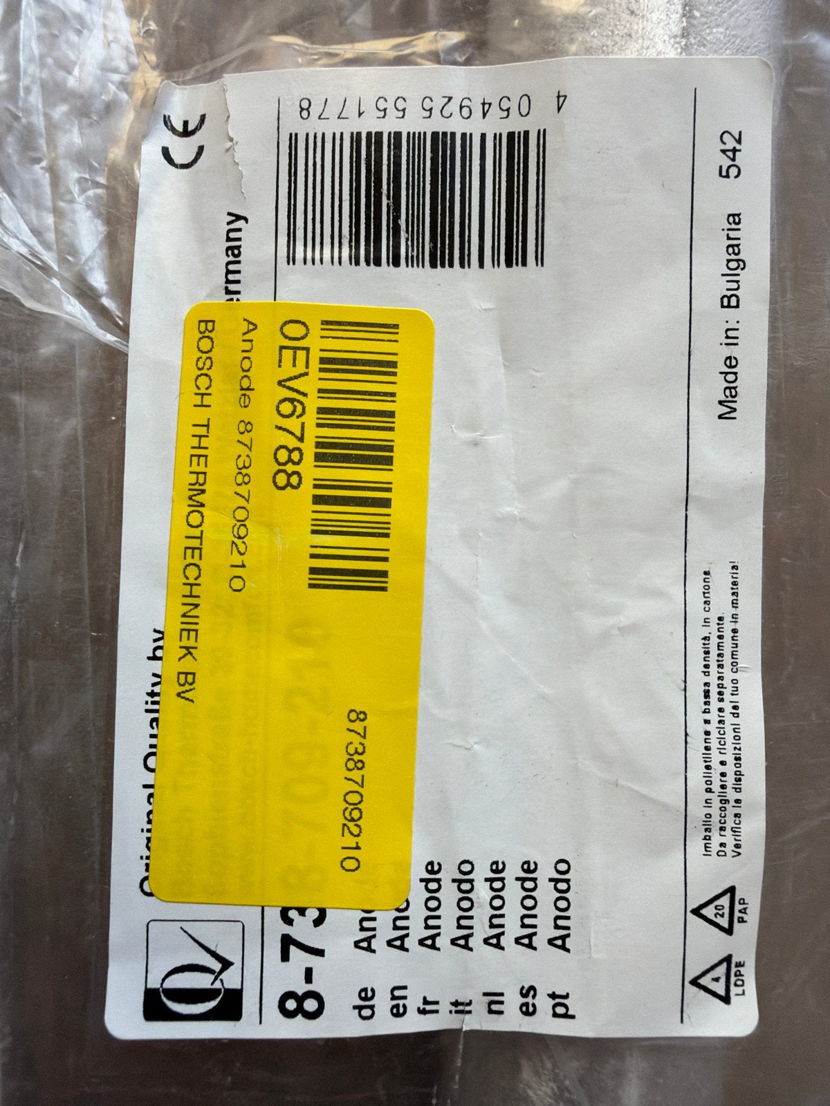 Bosch/Nefit Anode 120/150 Liter - Nieuw, Ophalen of Verzenden, Nieuw