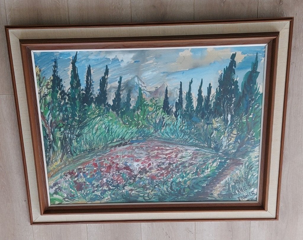 Jan Makkes - Frankrijk France - werk op papier in lijst, Ophalen of Verzenden
