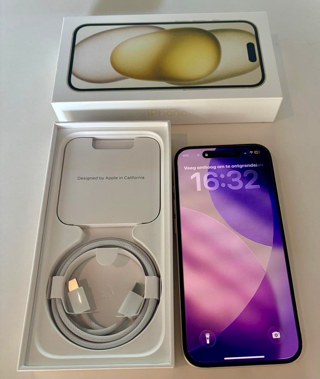 iPhone 15 yellow 128GB, 128 GB, IPhone 15, Geel, Ophalen of Verzenden