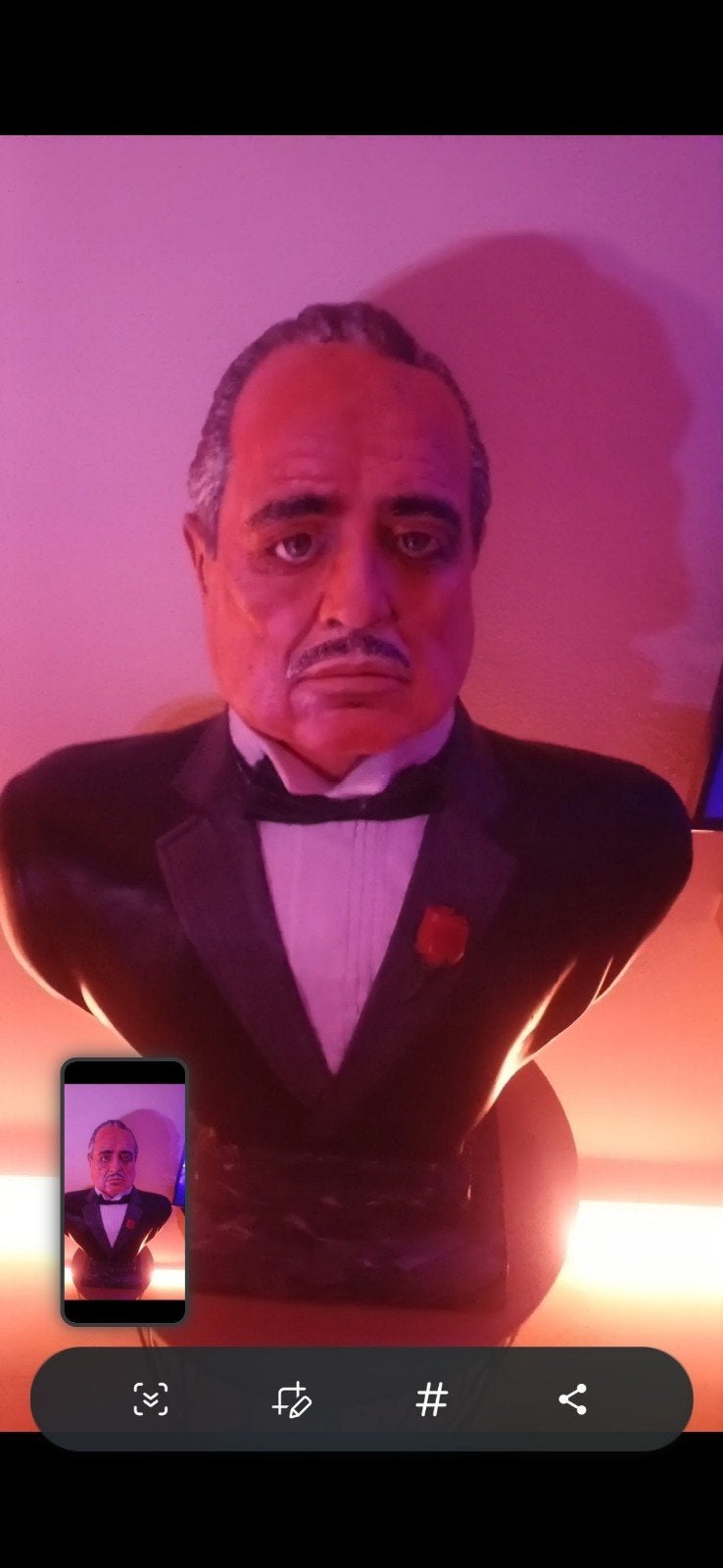 Vito Corleone Handgeschilderd Beeld - The Godfather Buste, Antiek en Kunst, Handgemaakt, Buste, Ophalen of Verzenden, 20 - 50 cm