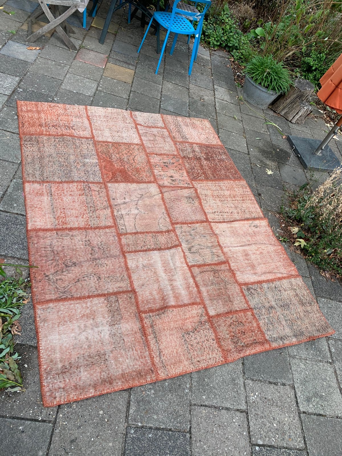 Patchwork vloerkleed oranje 230cm x 175cm, Ophalen, Oranje, Zo goed als nieuw, 200 cm of meer