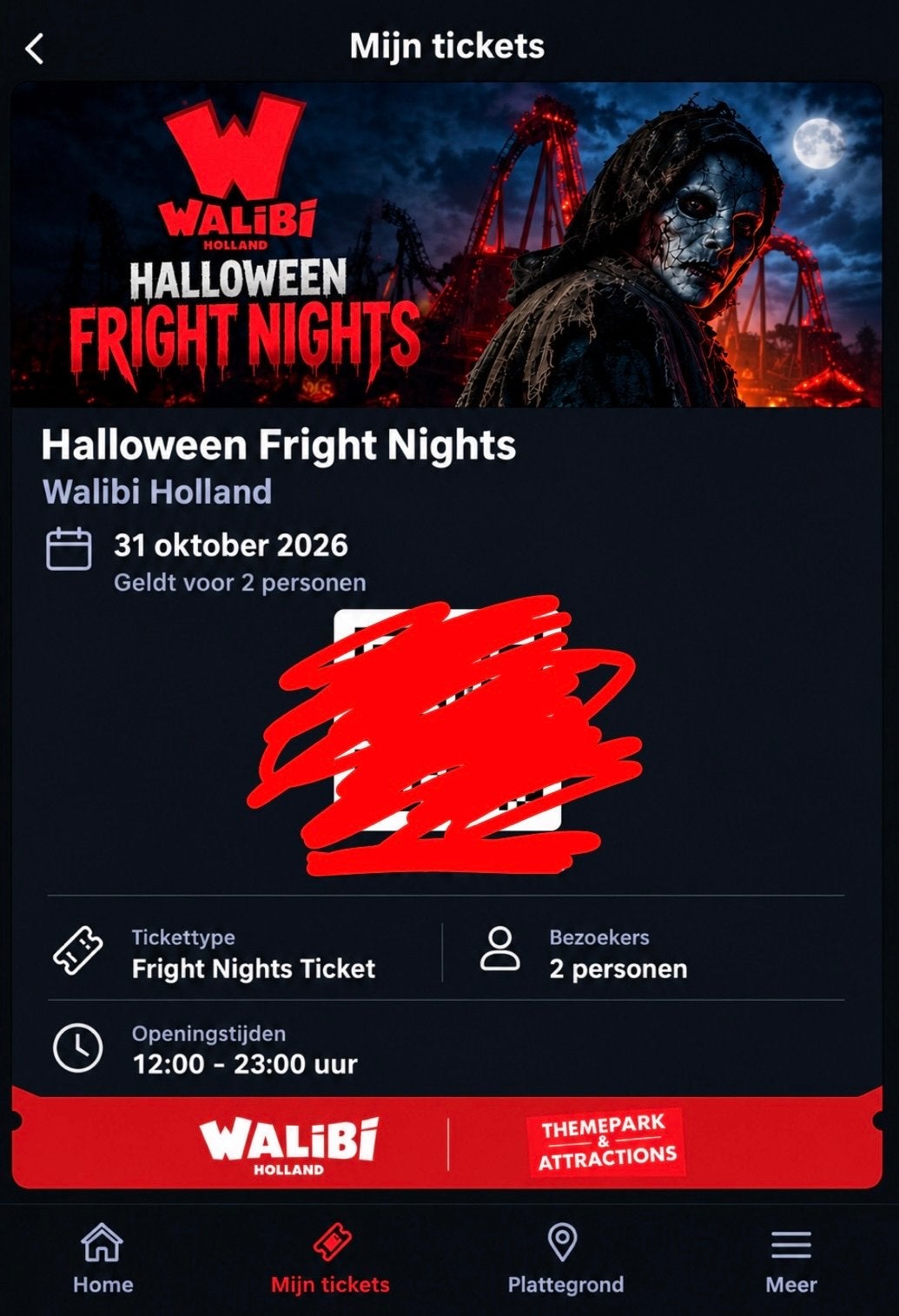 2x Halloween Fright Night tickets, Twee personen, Ticket of Toegangskaart