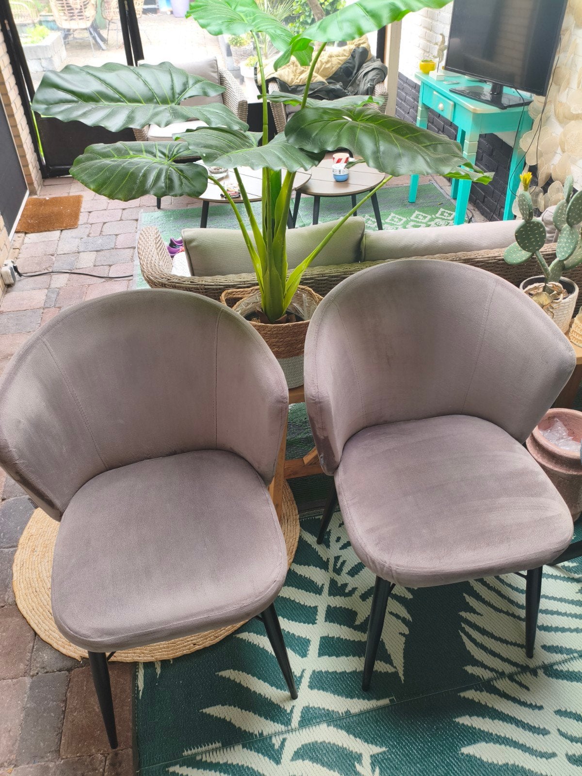Leuke set eetkamerstoelen!, Huis en Inrichting, Ophalen, Gebruikt, Grijs, Vier
