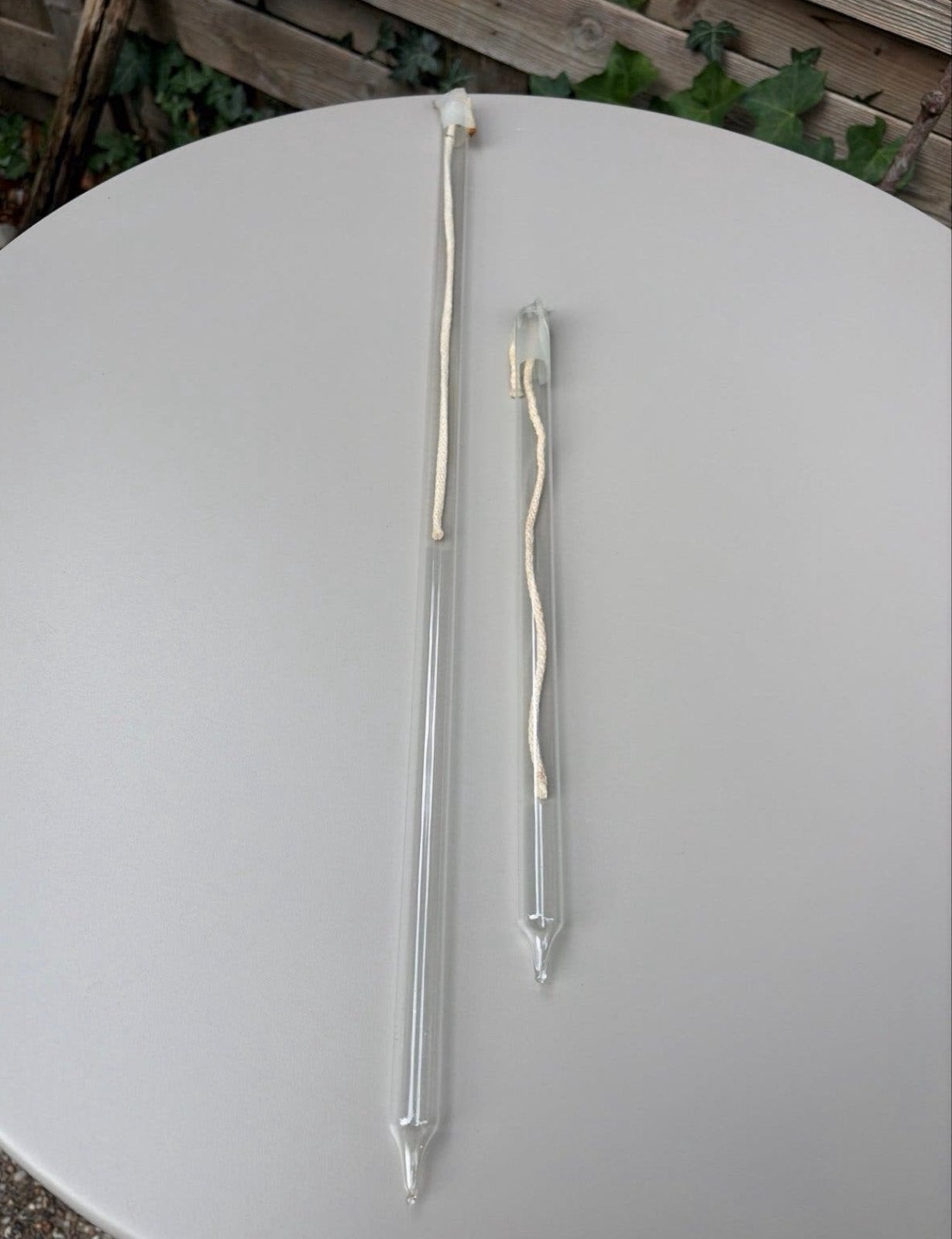 Set van 2 handgeblazen glazen olielampen, Antiek en Kunst, Ophalen of Verzenden