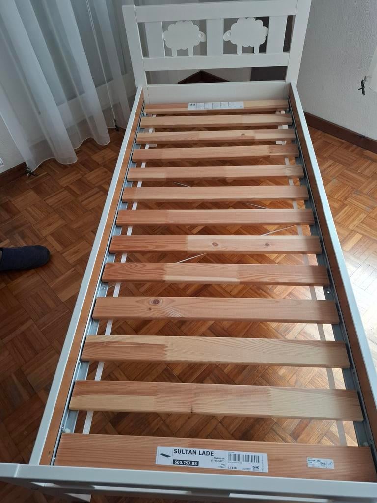 Ikea Kritter peuterbed met matras en bedrekje, Gebruikt, 70 tot 85 cm, 160 tot 180 cm, Ophalen