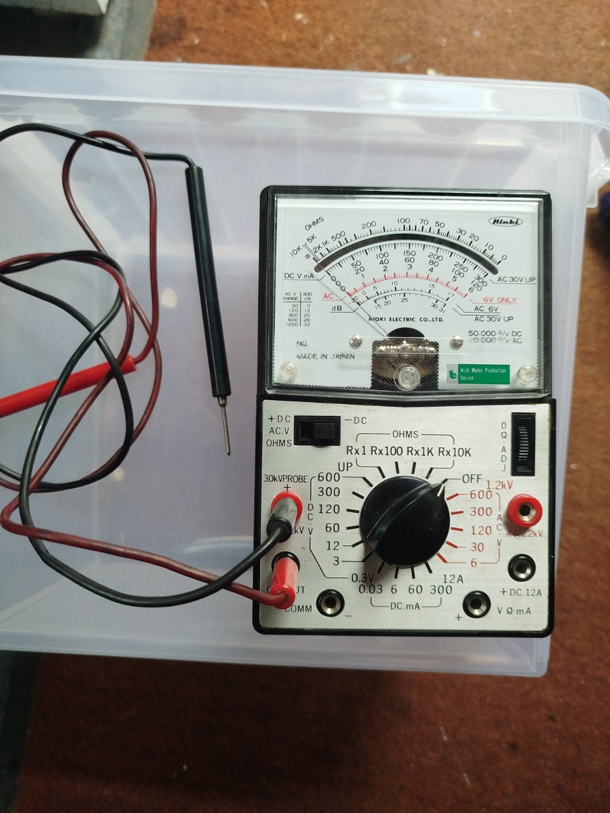 Vintage Analoge Multimeter - HINOKI Electric Co. Japan, Doe-het-zelf en Verbouw, Ophalen of Verzenden, Gebruikt, Multimeter