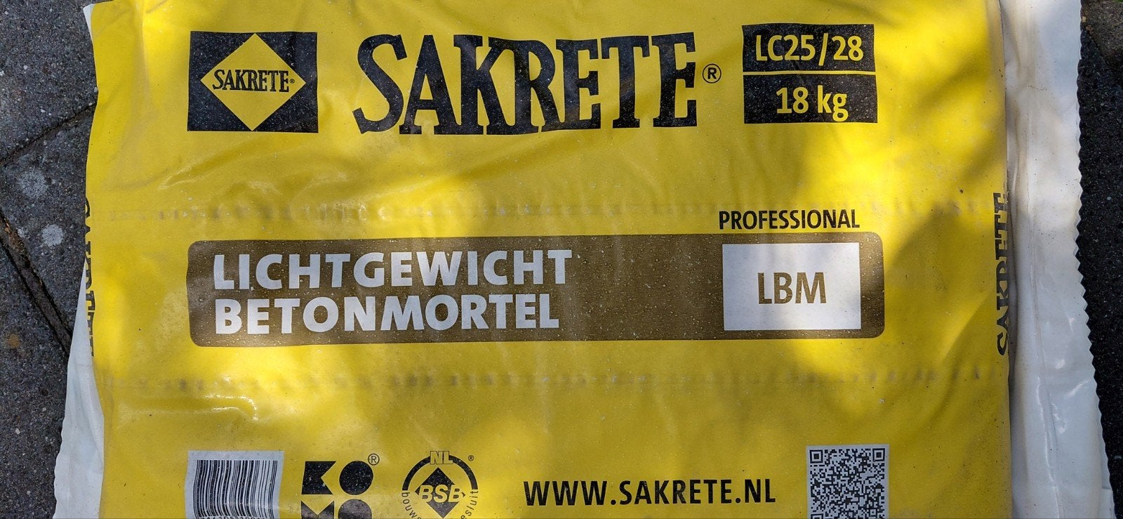 Sakrete Lichtgewicht Betonmortel LBM 18 kg, Ophalen, Nieuw