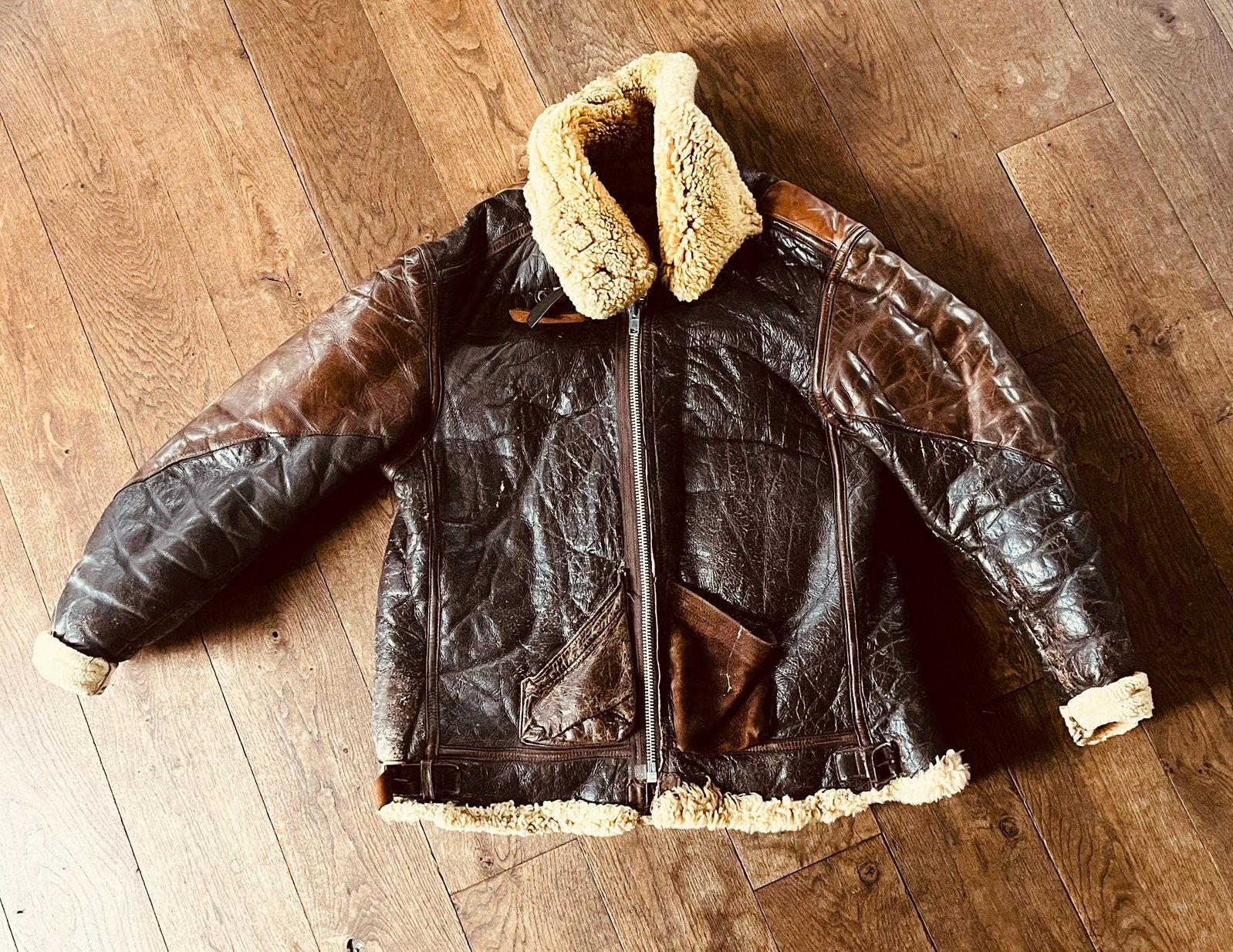 Origineel WWII US Air Force Type B-3 Shearling Vliegersjack, Ophalen of Verzenden, Luchtmacht, Amerika, Kleding of Schoenen