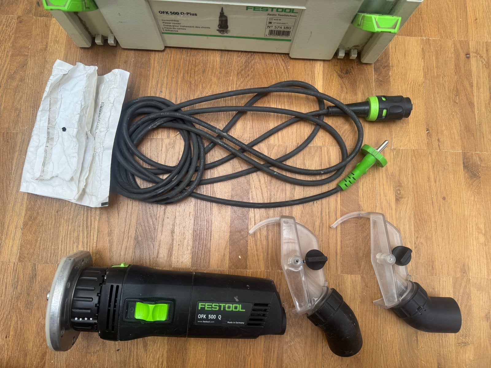 Festool OFK 500 Q Plus R3 in systainer, met extra frees, Ophalen of Verzenden, Gebruikt, Elektrisch, Kantenfrees