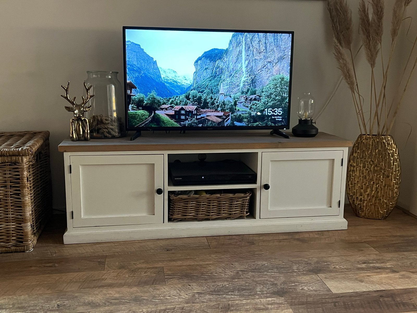 tv-meubel steigerhout, Ophalen, Gebruikt, 100 tot 150 cm, Minder dan 100 cm