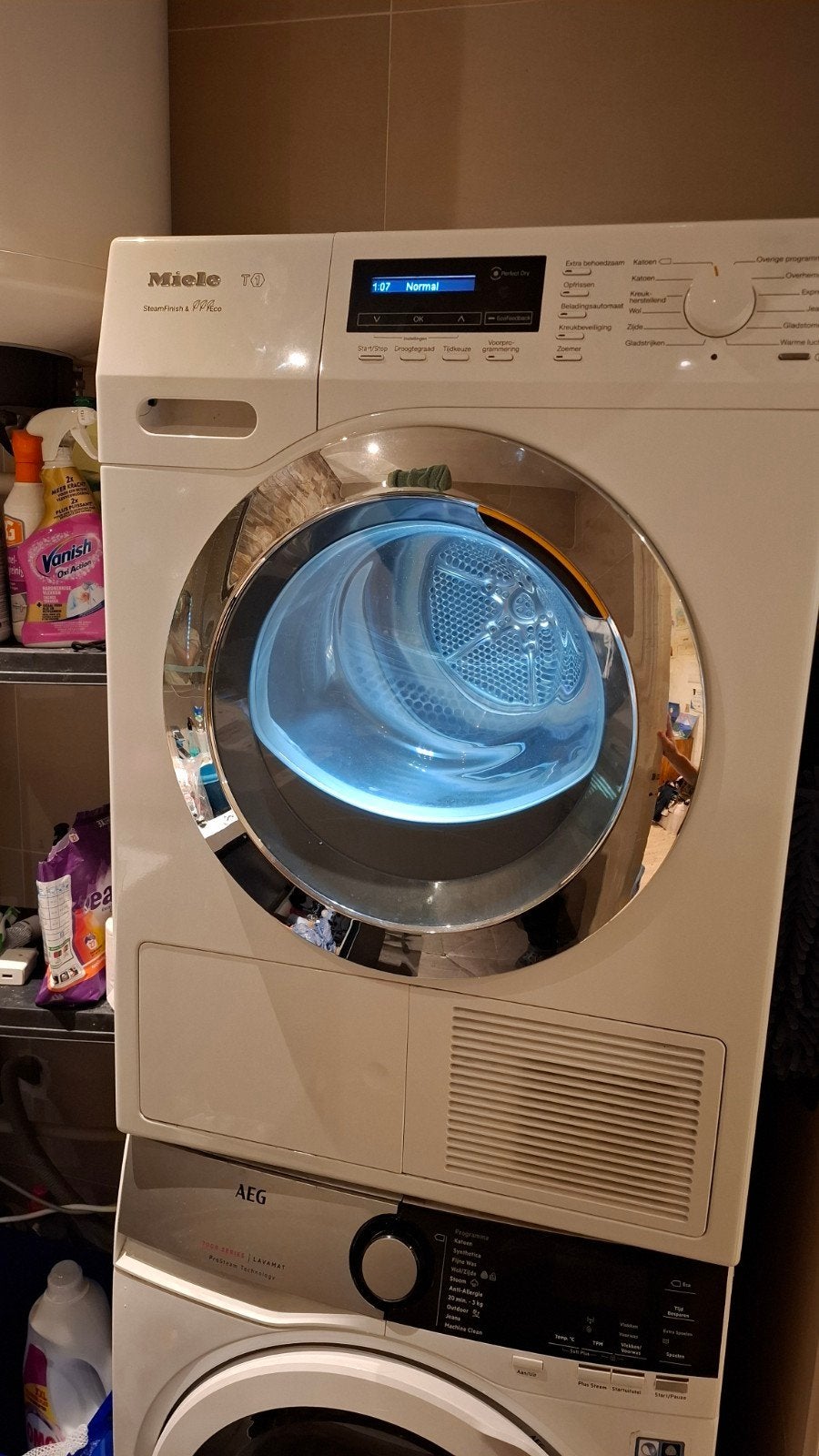 Miele TKG650 WP Warmtepompdroger  (GAS LEK), Ophalen, Gebruikt, 8 tot 10 kg, Voorlader