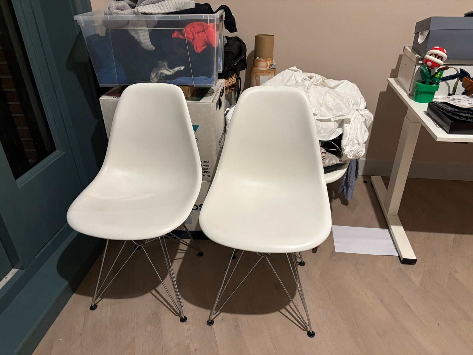 2x Vitra Eames DSW stoelen - Wit, Ophalen, Kunststof, Gebruikt, Twee