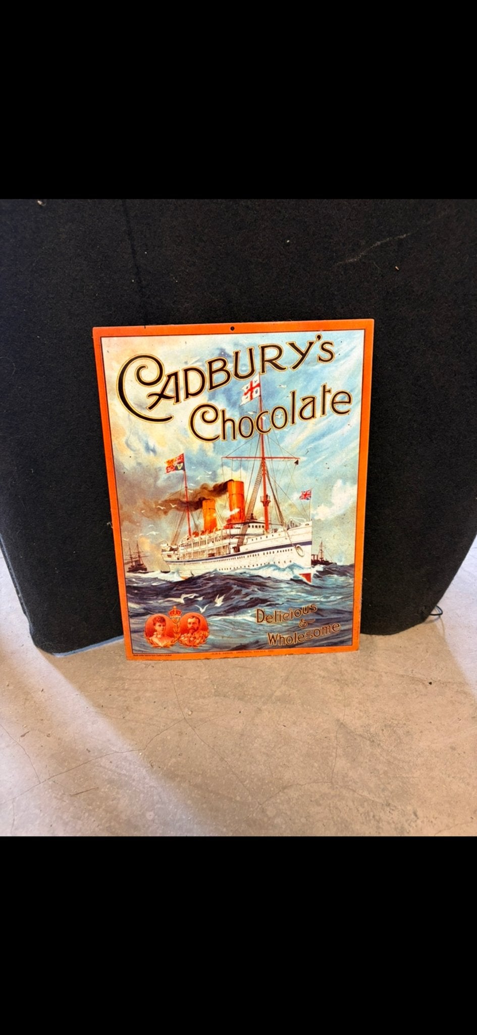 Vintage Cadbury's Chocolade Reclamebord - Schip Motief, Ophalen