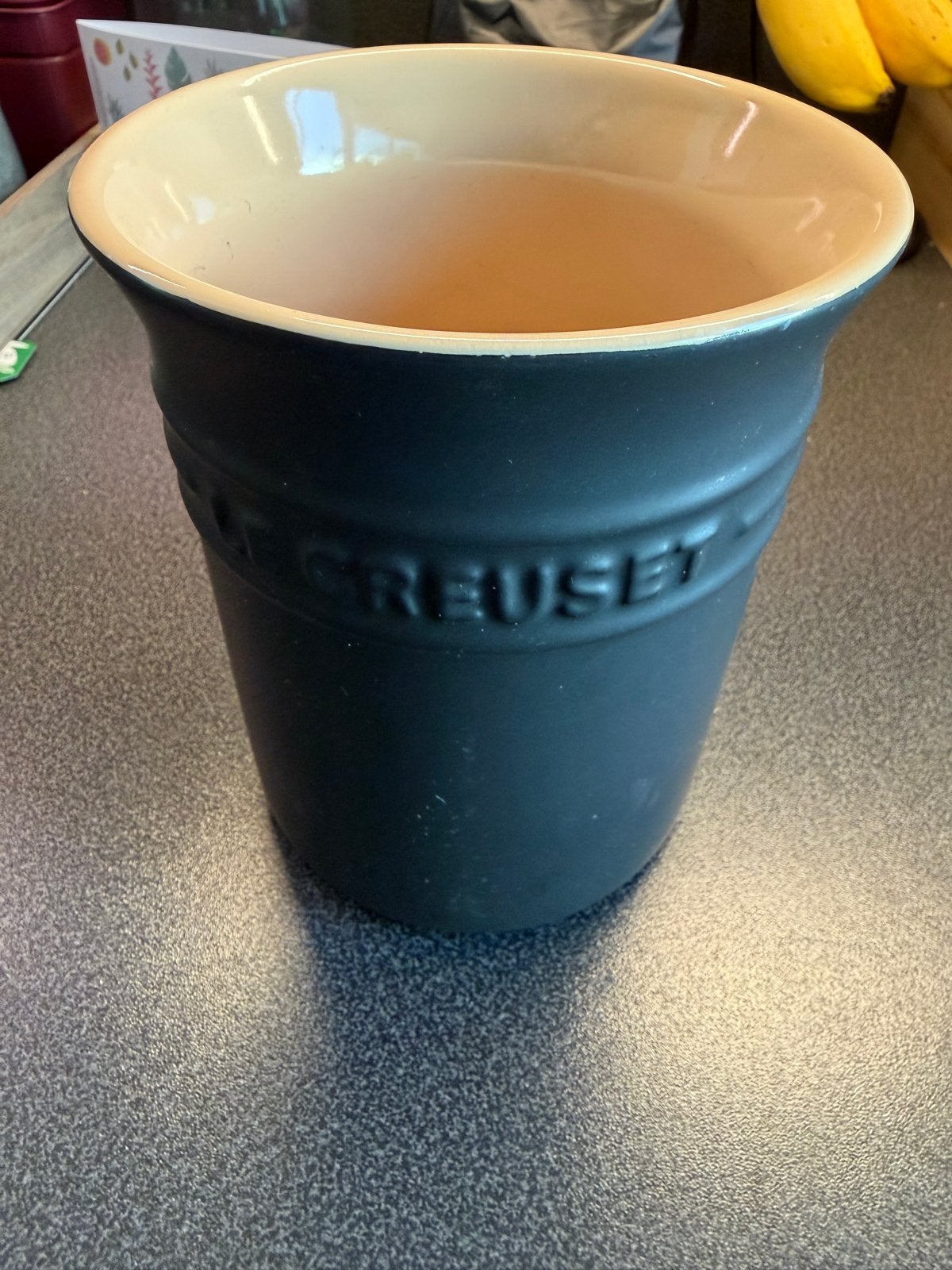 Le Creuset Lepelpot - Zwart/Crème, Zwart, Steen/keramiek, Le Creuset, Ophalen