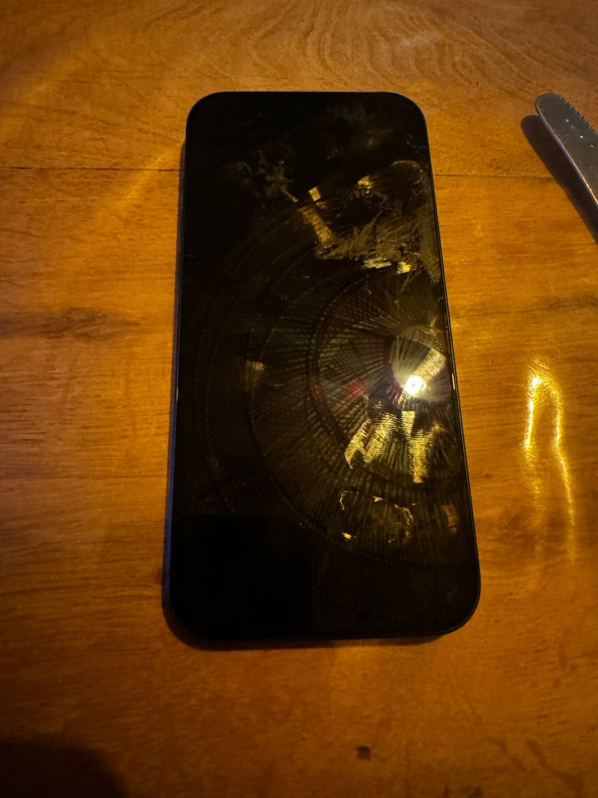 iPhone 17 Pro Max met lijmresten op scherm, Ophalen, Gebruikt, Zwart, Zonder simlock