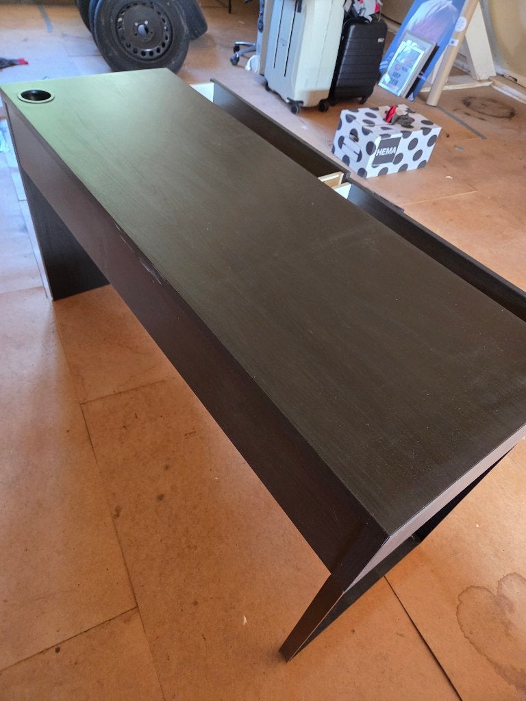 Bureau Micke Ikea zwartbruin, Gebruikt, 142 cm, IKEA, 50 cm