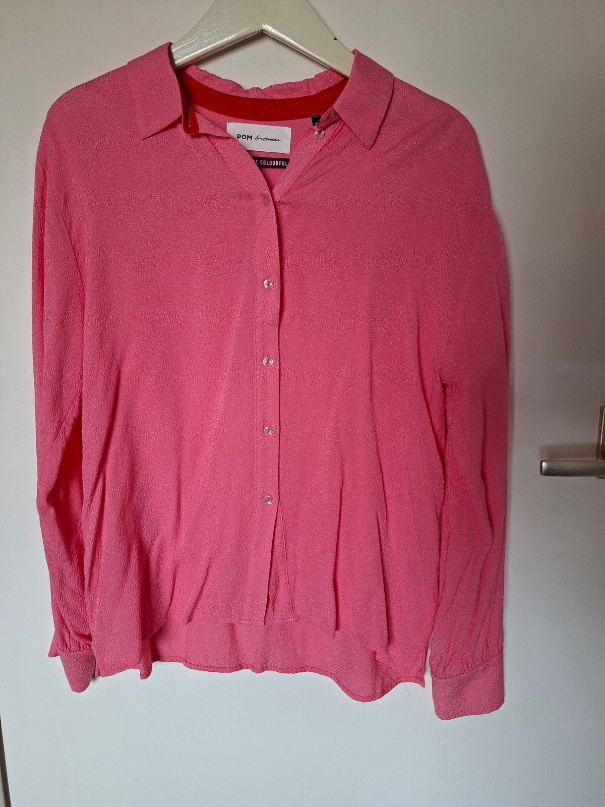blouse van Pom Amsterdam  maat 38, Ophalen, Zo goed als nieuw, Maat 38/40 (M), Blauw