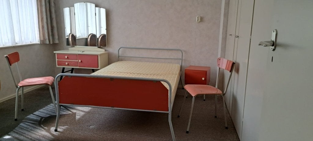 Bed met toebehoren vintage, Huis en Inrichting, Slaapkamer | Bedden, Ophalen, Gebruikt, Vintage, 190 cm of minder