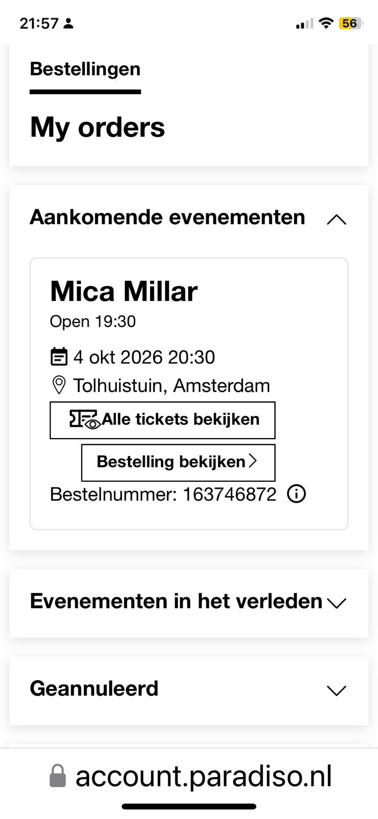 2 tickets voor Mica Miller 4 oktober 2026, Tickets en Kaartjes, Twee personen, Overige soorten, Overige typen