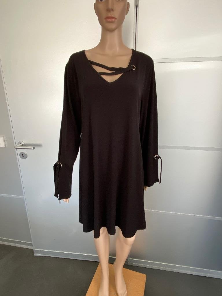 J617 Yoek maat L=42/44 lang tuniek blouse top zwart, Yoek, Zwart, Maat 42/44 (L), Ophalen of Verzenden