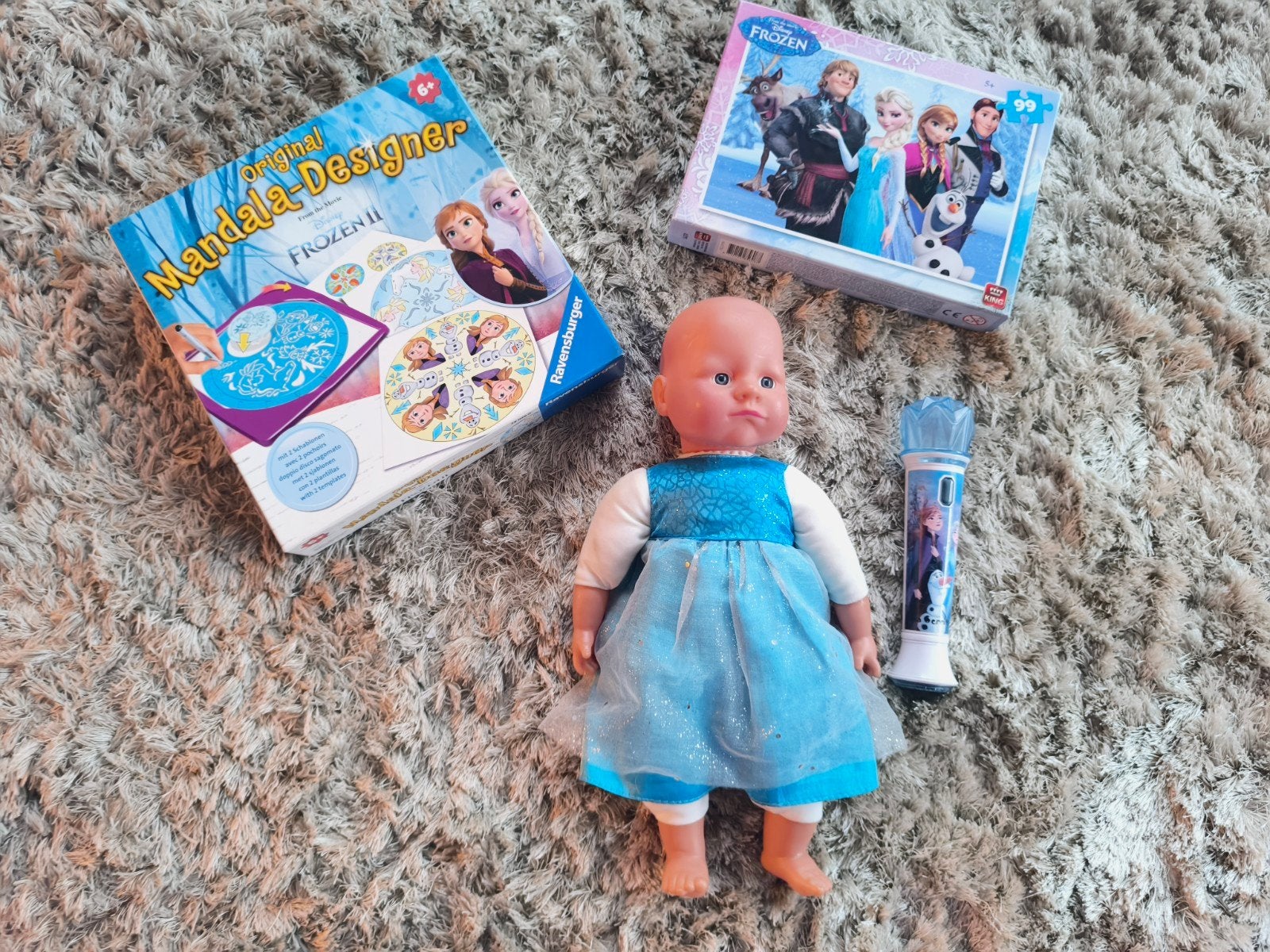 Frozen pakket: Mandala-Designer, puzzel, pop en microfoon, Ophalen of Verzenden