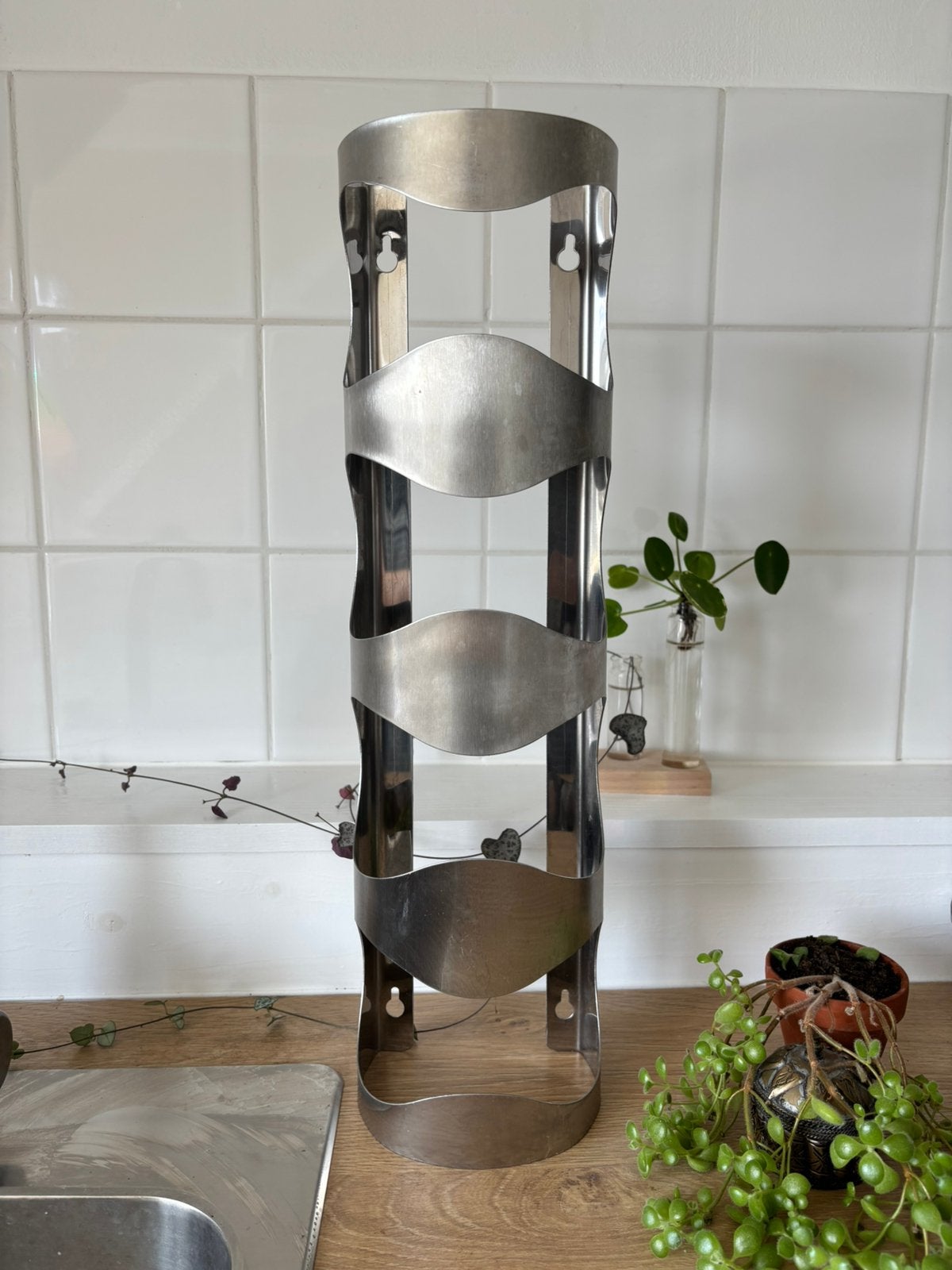 Vintage IKEA Vurm wijnrek, Ophalen of Verzenden, Gebruikt, Metaal, Minder dan 5 flessen