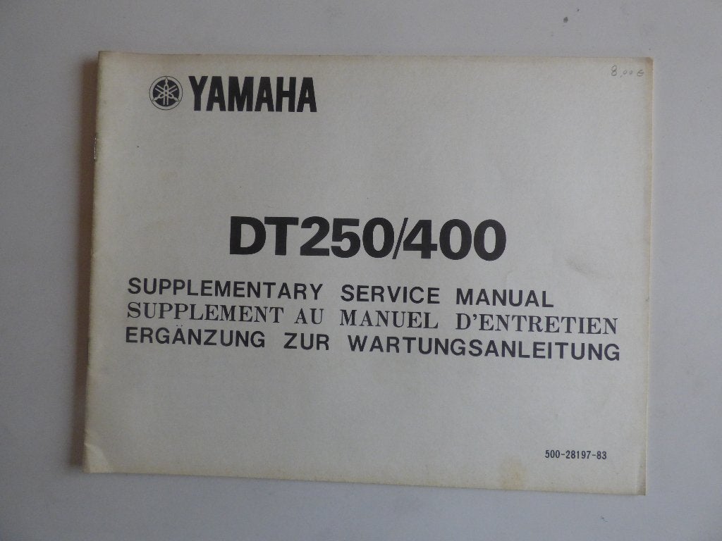 YAMAHA DT250 / DT400 SUPPLEMENT WERKPLAATSHANDBOEK, Ophalen of Verzenden, Yamaha