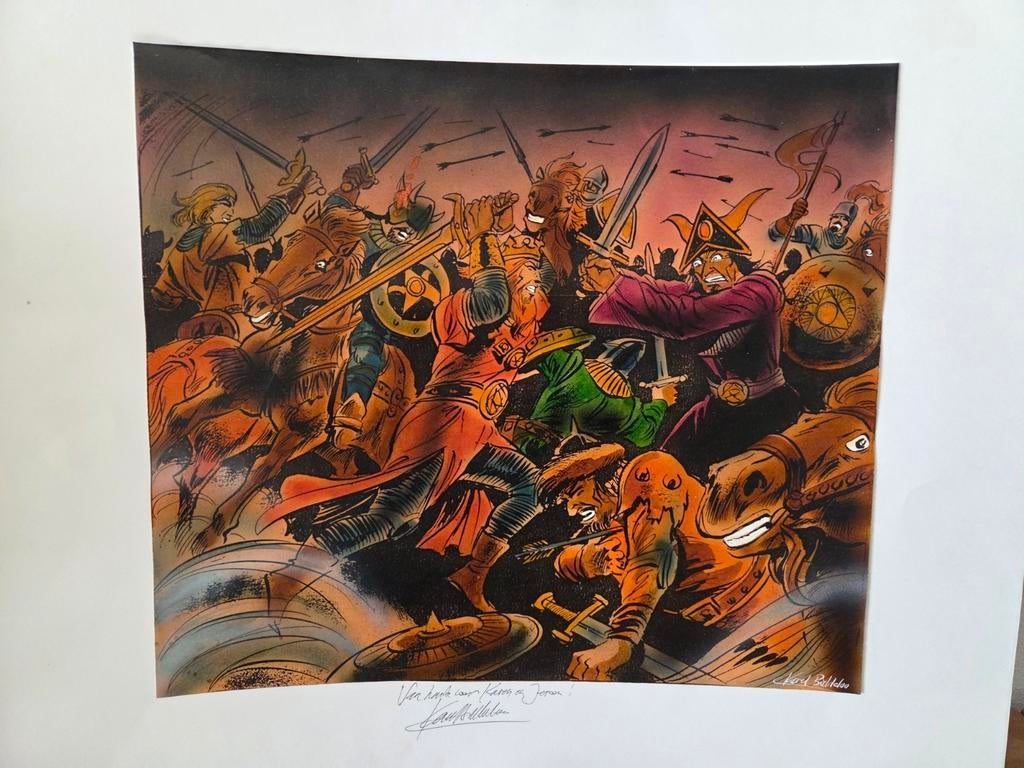 Karel Biddeloo -De Rode Ridder - Originele platen gesigneerd, Ophalen of Verzenden