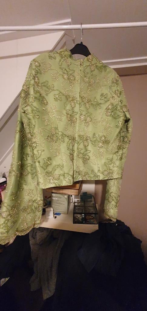 Elegante groene bolero met gouden borduursels, Overige typen, Maat 42/44 (L), Ophalen of Verzenden, Groen