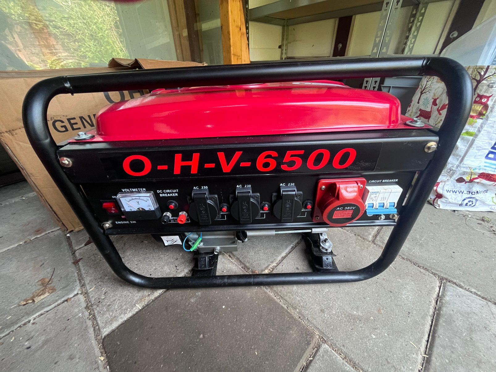 OHV KW6500 benzine aggregaat – 6500 Watt ZGAN, Ophalen, Zo goed als nieuw, 5 tot 10 kVA, Benzine