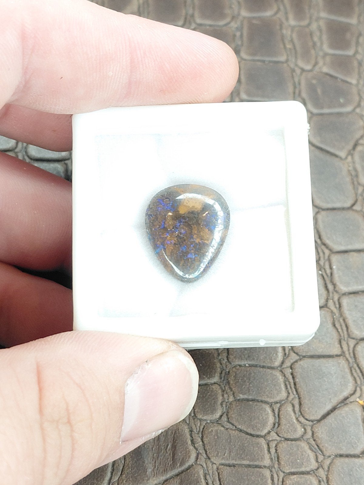 mooie blauw groenige boulder opaal cabochon, Ophalen of Verzenden, Nieuw