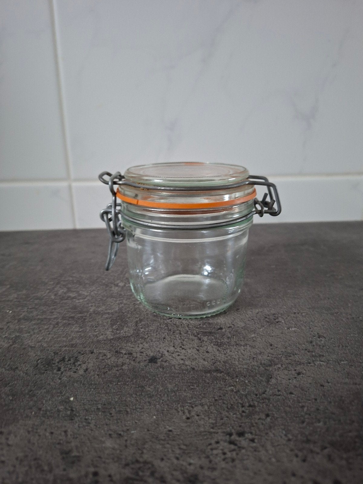 Glazen voorraadpot met beugelsluiting, Voorraadpot, Ophalen, Zo goed als nieuw, Glas