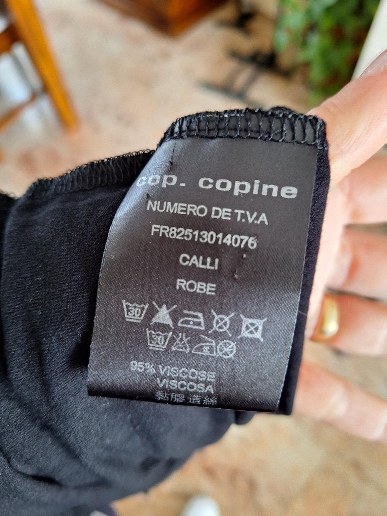 Cop. Copine Claudia Strater jurk M 38, Maat 38/40 (M), Verzenden, Zwart, Zo goed als nieuw