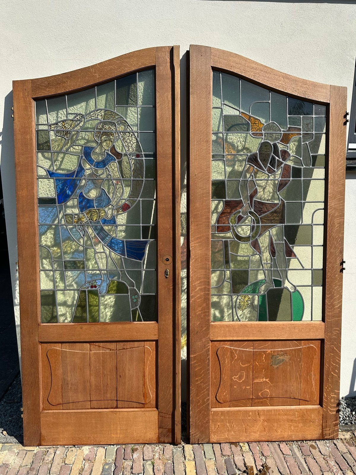 Prachtige Art Deco Glas-in-lood deuren, Ophalen