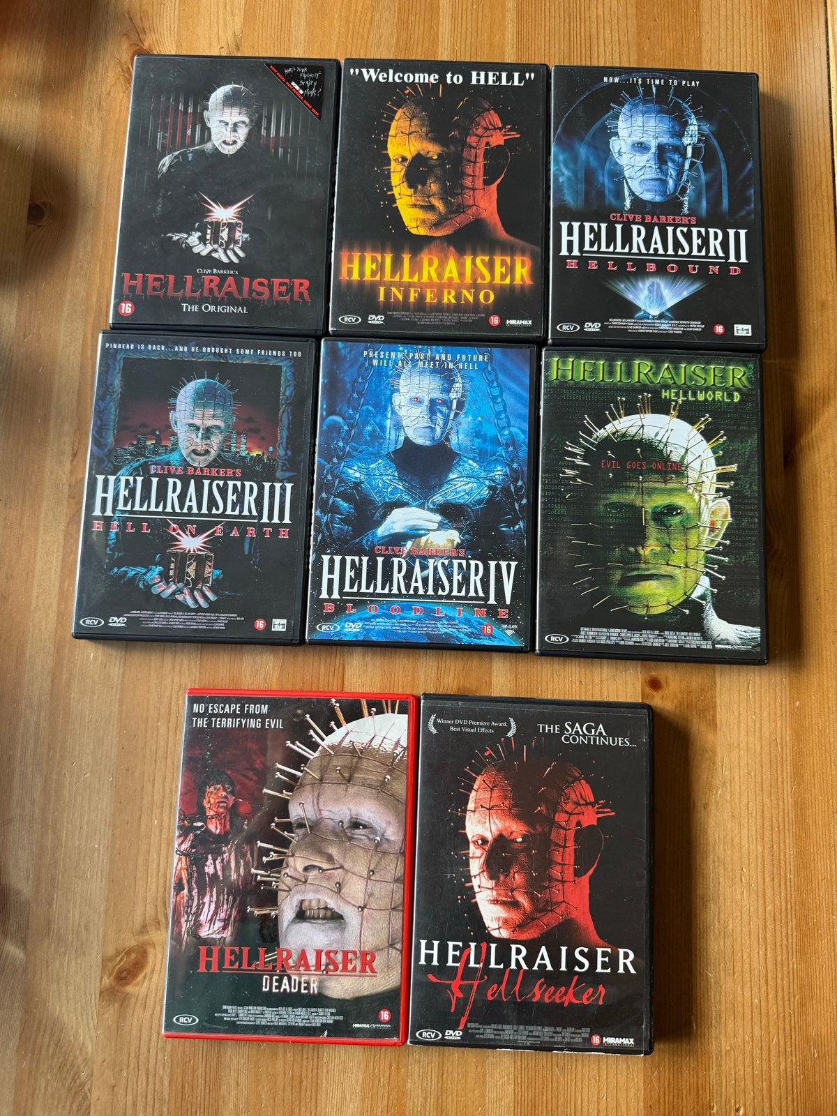 Hellraiser DVD Collectie 8 stuks NLO origineel, Vanaf 16 jaar, Verzenden, Nederlands, Bovennatuurlijk