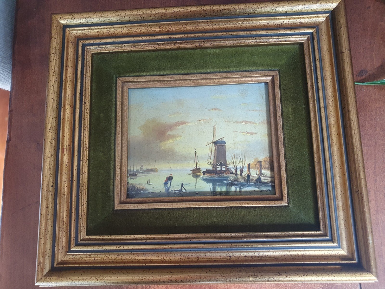 Oud Hollands winterlandschap schilderij, gesigneerd, Antiek en Kunst, Ophalen