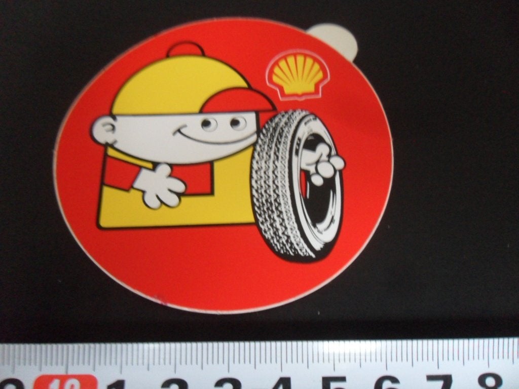 sticker auto shell autobanden banden strip man *, Ophalen of Verzenden, Zo goed als nieuw