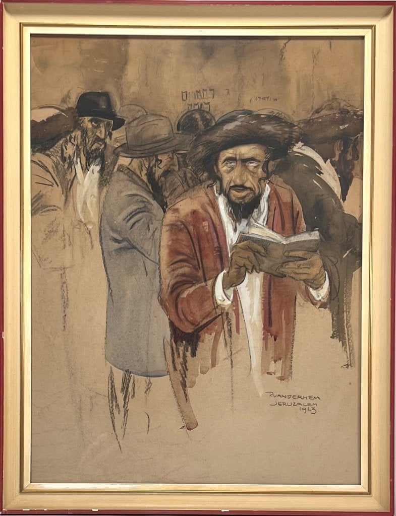 506. 'Joden bij de Klaagmuur in Jeruzalem', 1923, Ophalen of Verzenden