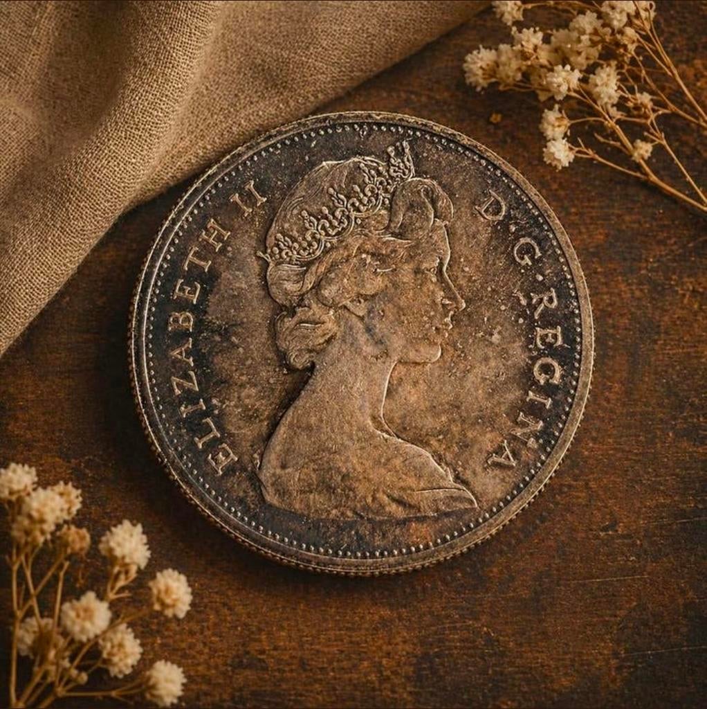 Zilveren 1 Dollar Canada 1965 – Elizabeth II "Voyageur" (80%, Ophalen of Verzenden, Zilver