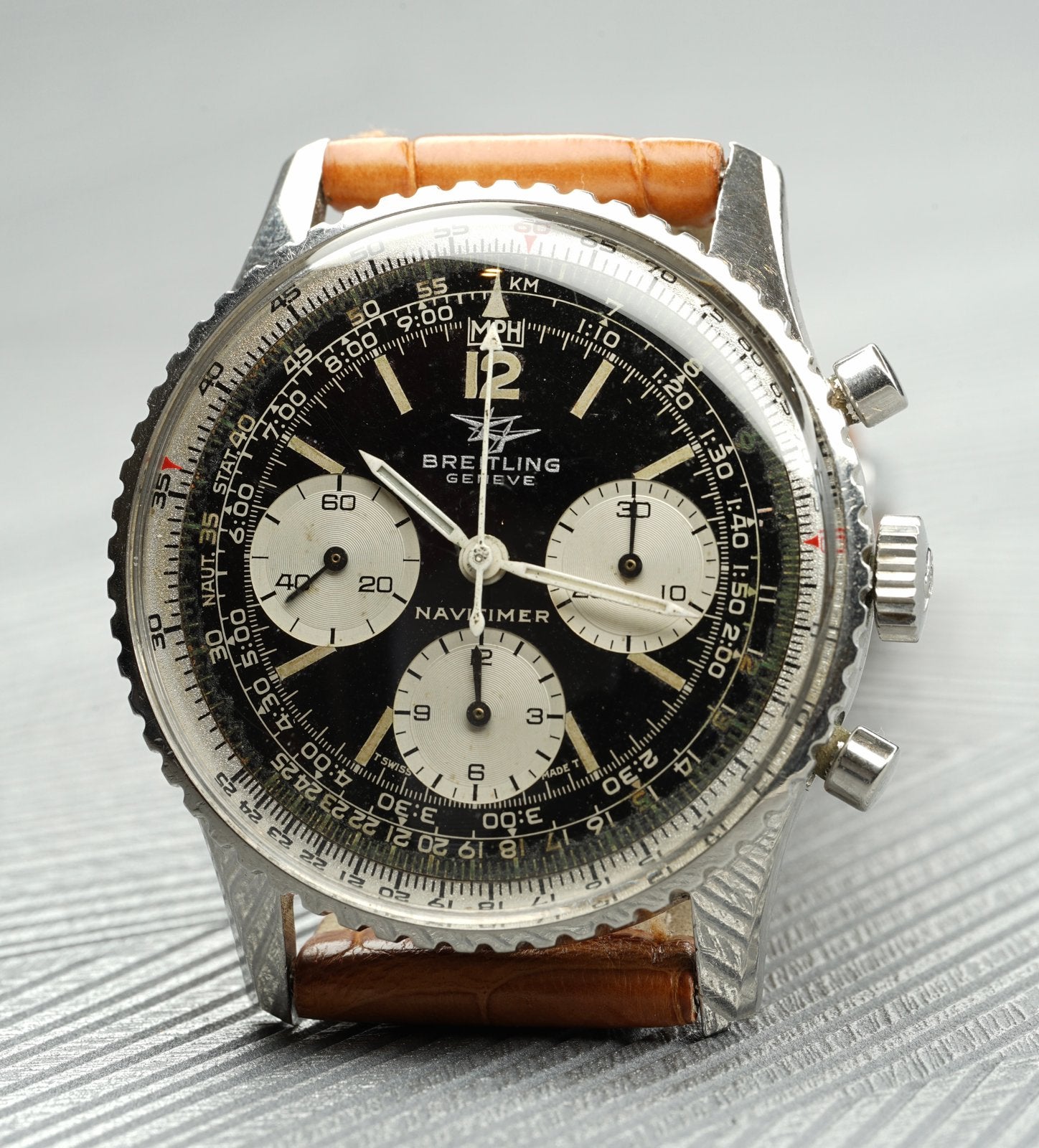 Breitling Navitimer Big eyes  Ref. 806, Leer, Breitling, Breitling, Zo goed als nieuw
