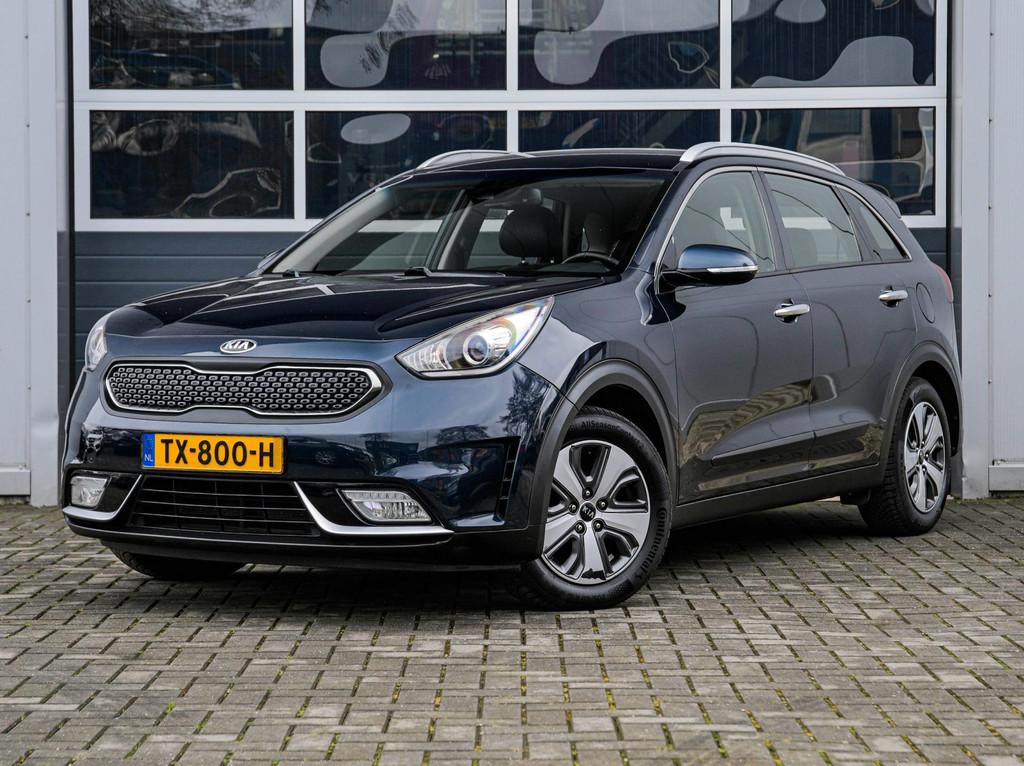 Kia Niro 1.6 GDi Hybrid DynamicLine | Navi | Camera | Climat, Auto's, Kia, Gebruikt, Blauw, Leder en Stof, Origineel Nederlands