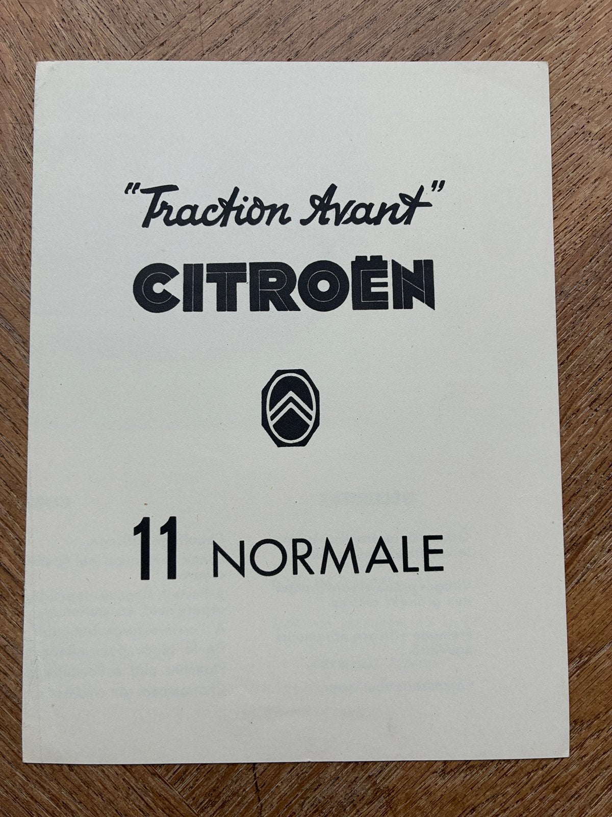 Citroën Traction Avant 11 Normale brochure 1949, Verzenden, Zo goed als nieuw, Citroën