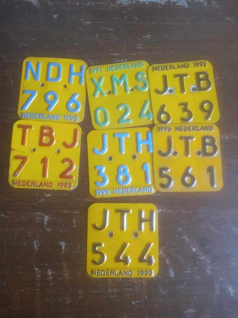 7x Bromfiets belasting plaatjes  jaren 90, Ophalen of Verzenden, Gebruikt