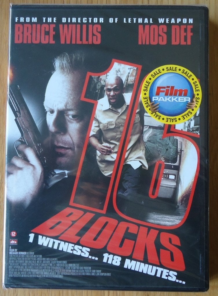 Te koop de nieuwe originele DVD 16 Blocks met Bruce Willis., Engels, Speciale editie, Nederlands, Actiethriller