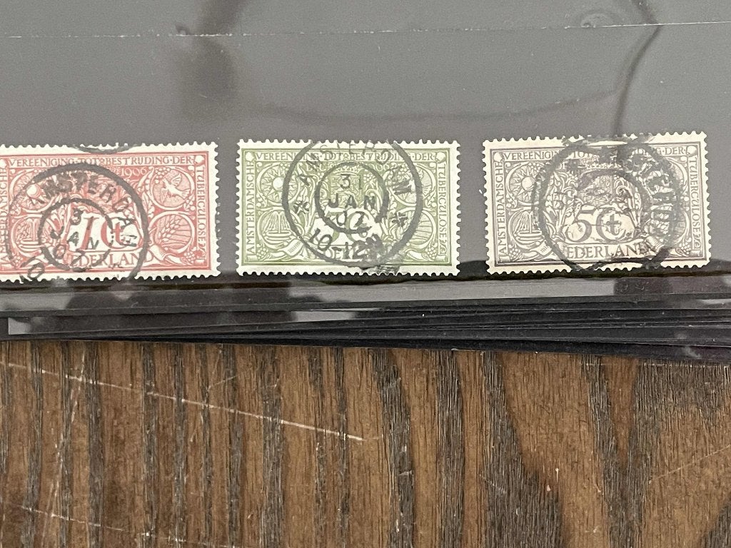 postzegels Nederland Nvph 84+85+86 uit 1906 kaart 73, Verzenden, T/m 1940, Gestempeld