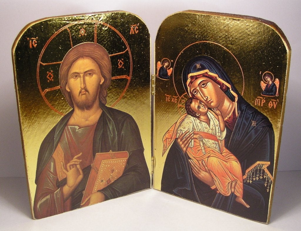 TH00 Griekse Tweeluik Moeder Gods en Christus (nieuw), Verzamelen, Verzenden, Nieuw