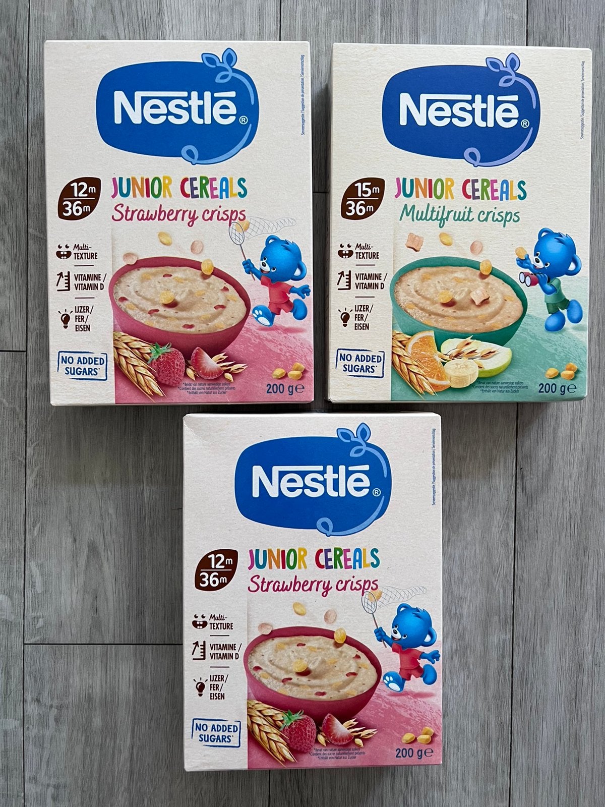 Nestlé Junior Cereals - Aardbei & Multifruit (3x), Ophalen, Nieuw, Overige typen